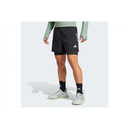 Adidas Performance Own The Run 2-IN-1 Ανδρικό Αθλητικό Σορτς Με Εσωτερικό Κολάν Μαύρο