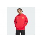 Adidas Performance Manchester United Z.N.E. Aνδρική Ζακέτα με Κουκούλα Κόκκινη
