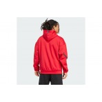 Adidas Performance Manchester United Z.N.E. Aνδρική Ζακέτα με Κουκούλα Κόκκινη