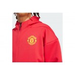 Adidas Performance Manchester United Z.N.E. Aνδρική Ζακέτα με Κουκούλα Κόκκινη