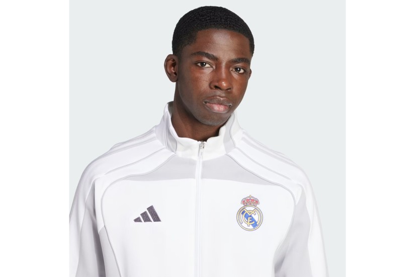Adidas Real Madrid UBP Ανδρική Βαμβακερή Ζακέτα Λευκή, Γκρι