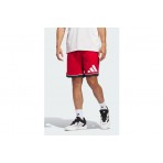 Adidas Performance Badge Of Sport Ανδρική Μπασκετική Βερμούδα Κόκκινη, Λευκή, Μαύρη