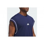 Adidas Performance All World Ανδρική Αμάνικη Μπασκετική Μπλούζα Μπλε Σκούρο