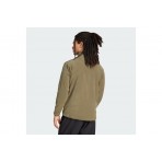 Adidas Multi Essentials Fleece Ανδρική Μπλούζα με Φερμουάρ Λαδί