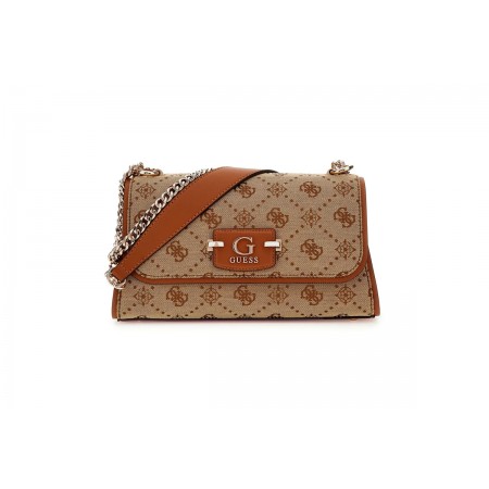Guess Neda 4G Peony Logo Τσαντάκι Ώμου Μπεζ, Καφέ