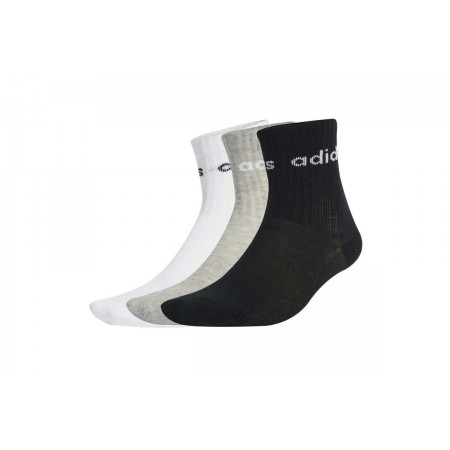 Adidas Performance Linear Παιδικές Ψηλές Κάλτσες 3 Ζευγάρια Λευκές, Γκρι, Μαύρες