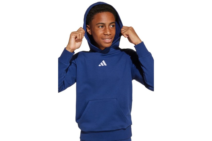 Adidas Performance Essentials Fleece Παιδικό Φούτερ με Κουκούλα Μπλε Σκούρο