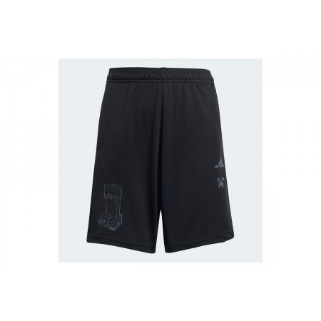 Adidas Performance Minecraft Training Παιδική Αθλητική Βερμούδα Μαύρη, Γκρι Σκούρο