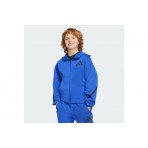 Adidas Z.N.E. Παιδική Πολυεστερική Ζακέτα με Κουκούλα Μπλε