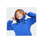 Adidas Z.N.E. Παιδική Πολυεστερική Ζακέτα με Κουκούλα Μπλε