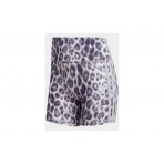 Adidas Performance Allover Print Γυναικείο Κοντό Κολάν Λιλά, Ανθρακί
