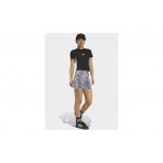Adidas Performance Allover Print Γυναικείο Κοντό Κολάν Λιλά, Ανθρακί