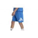 Adidas Performance Big Logo Knit Παιδική Αθλητική Βερμούδα Μπλε, Λευκή