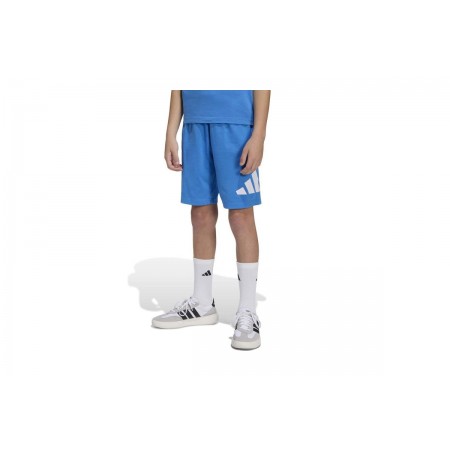 Adidas Performance Big Logo Knit Παιδική Αθλητική Βερμούδα Μπλε, Λευκή