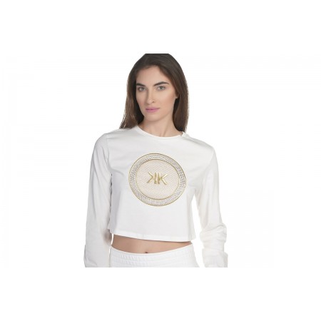 Kendall + Kylie W Art Patch Ls Cropped Top 