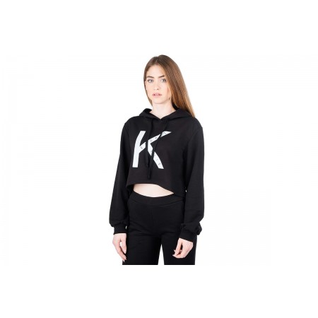 Kendall + Kylie W Cropped Loose Hoodie Sweatshirt 