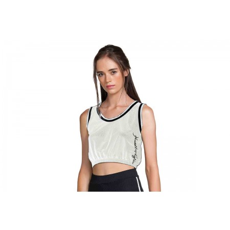 Kendall + Kylie W 70S Loose Elastic Tank Top Crop Top Αμάνικο 