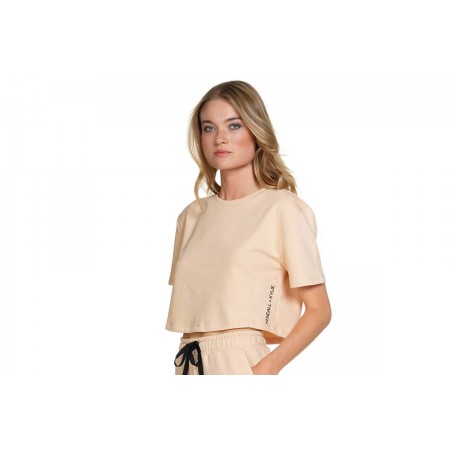 Kendall + Kylie W Crop T-Shirt Crop Top Κοντομάνικο 