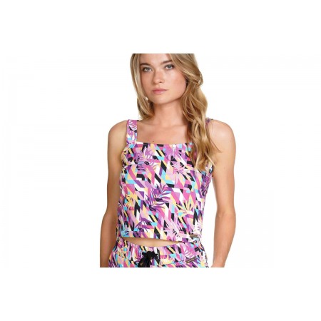 Kendall + Kylie W Strap Square Basic Top Printed Μπλούζα Αμάνικη 