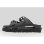 Karl Lagerfeld Kaia Double Buckle Γυναικεία Σανδάλια Μαύρα