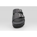 Karl Lagerfeld Kaia Double Buckle Γυναικεία Σανδάλια Μαύρα