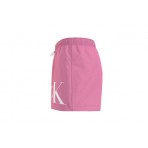 Calvin Klein Drawstring Ανδρικό Μαγιό Ροζ & Λευκό
