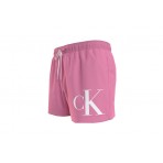 Calvin Klein Drawstring Ανδρικό Μαγιό Ροζ & Λευκό