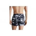 Calvin Klein Short Drawstring Print Ανδρικό Μαγιό Μαύρο, Λευκό, Γκρι