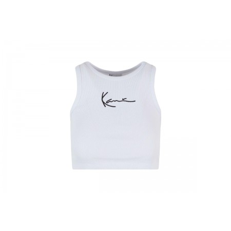 Karl Kani Γυναικεία Αμάνικη Crop Top Μπλούζα Λευκή