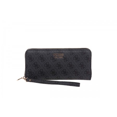 Guess Brenton 4G Logo Maxi Γυναικείο Πορτοφόλι Ανθρακί