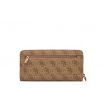 Guess Brenton 4G Logo Maxi Γυναικείο Πορτοφόλι Μπεζ, Καφέ