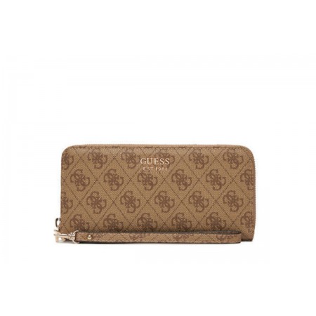 Guess Brenton 4G Logo Maxi Γυναικείο Πορτοφόλι Μπεζ, Καφέ