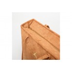 Jordan Suede Monogram Γυναικεία Τσάντα Tote Κάμελ 40L