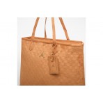 Jordan Suede Monogram Γυναικεία Τσάντα Tote Κάμελ 40L