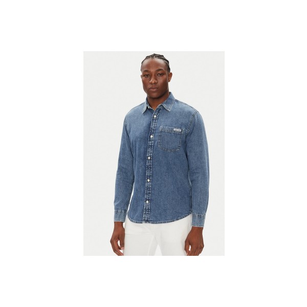 Calvin Klein Πουκάμισο Μακρυμάνικο Τζιν Ανδρικό (LV040EM774 WHZ)