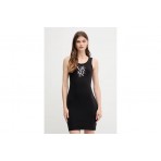 Calvin Klein Logo Graphic Ribbed Γυναικείο Φόρεμα Mini Μαύρο