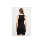 Calvin Klein Logo Graphic Ribbed Γυναικείο Φόρεμα Mini Μαύρο