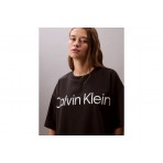 Calvin Klein Logo Graphic Boxy Cropped Κοντομάνικο T-Shirt Μαύρο