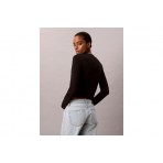 Calvin Klein Γυναικεία Μακρυμάνικη Μπλούζα με Λαιμόκοψη Μαύρη