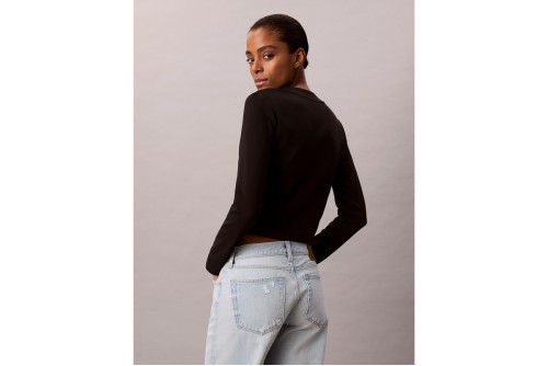 Calvin Klein Monologo Baby Μπλούζα Με Λαιμόκοψη Γυναικεία (LV047A803G UB1)
