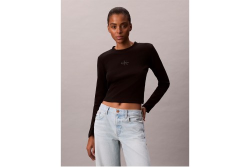 Calvin Klein Monologo Baby Μπλούζα Με Λαιμόκοψη Γυναικεία (LV047A803G UB1)