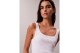 Calvin Klein Slim Ribbed Cotton Γυναικεία Αμάνικη Μπλούζα Λευκή