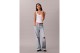 Calvin Klein Slim Ribbed Cotton Γυναικεία Αμάνικη Μπλούζα Λευκή