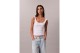 Calvin Klein Slim Ribbed Cotton Γυναικεία Αμάνικη Μπλούζα Λευκή
