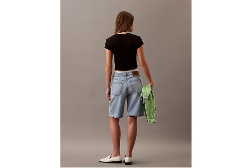 Calvin Klein Monogram Slim Fit Crop Top Κοντομάνικο Γυναικείο (LV047AB802 UB1)
