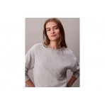 Calvin Klein Monogram Fleece Γυναικεία Μακρυμάνικη Μπλούζα Γκρι
