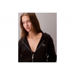 Calvin Klein French Terry Γυναικεία Ζακέτα με Κουκούλα Μαύρη