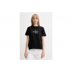 Calvin Klein Monogram Logo Γυναικείο Κοντομάνικο T-Shirt Μαύρο