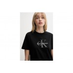 Calvin Klein Monogram Logo Γυναικείο Κοντομάνικο T-Shirt Μαύρο