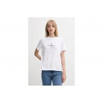 Calvin Klein Monogram Logo Γυναικείο Κοντομάνικο T-Shirt Λευκό